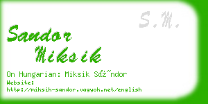 sandor miksik business card